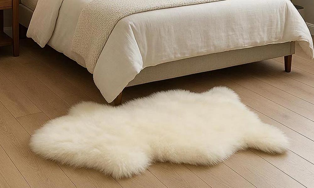 banner sheepskin long wool rug