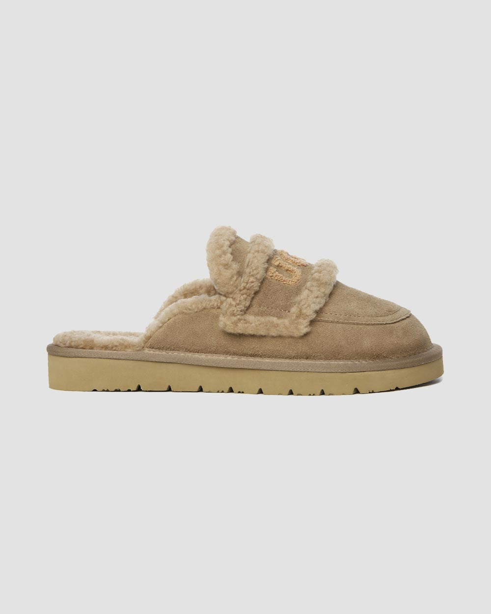 erin ugg scuffs antelope brown side