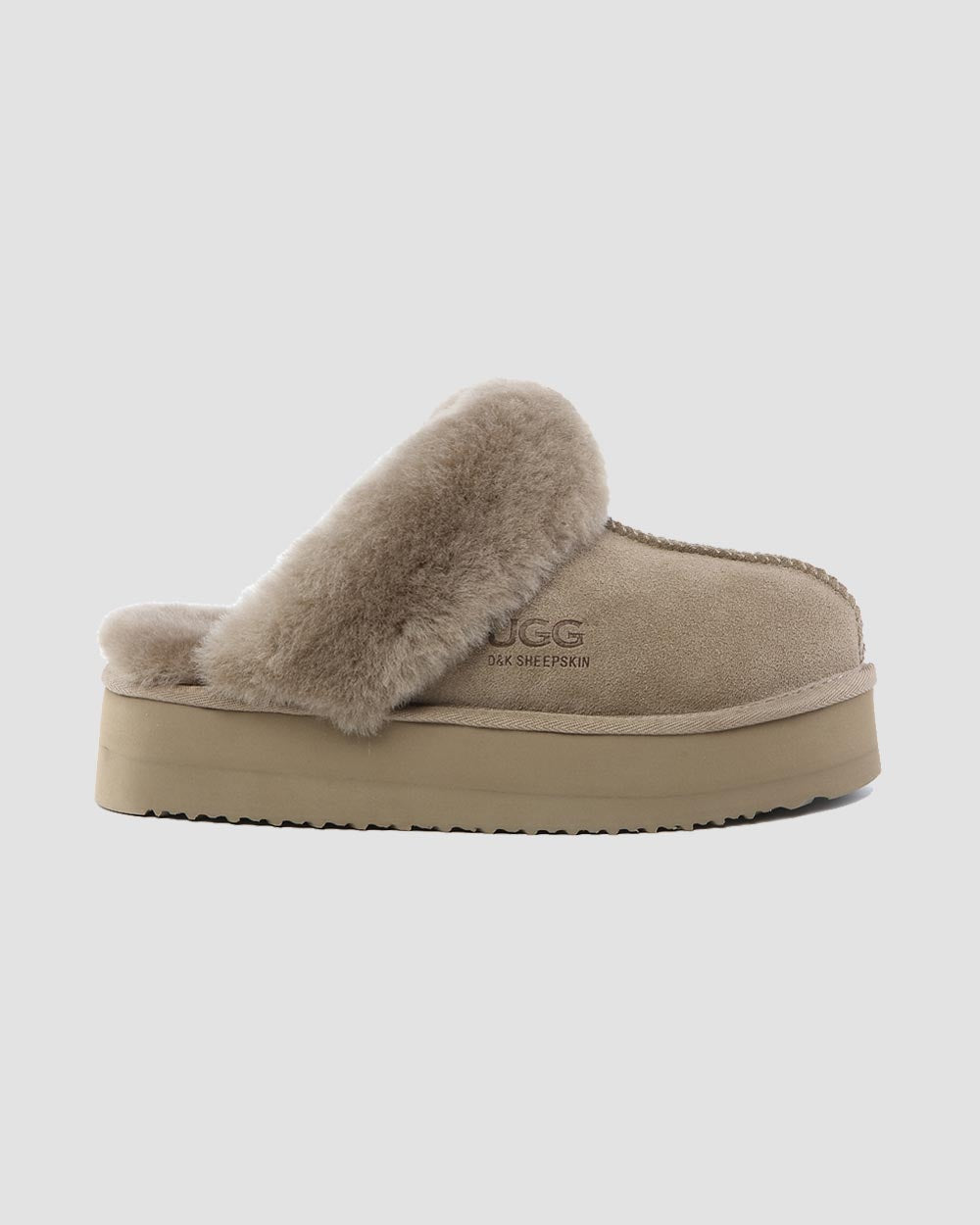 platform ugg scuffs antelope brown side