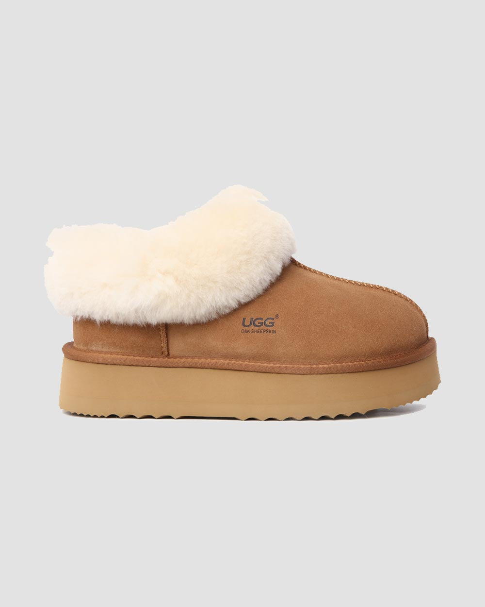 platinum platform ugg slippers chestnut side