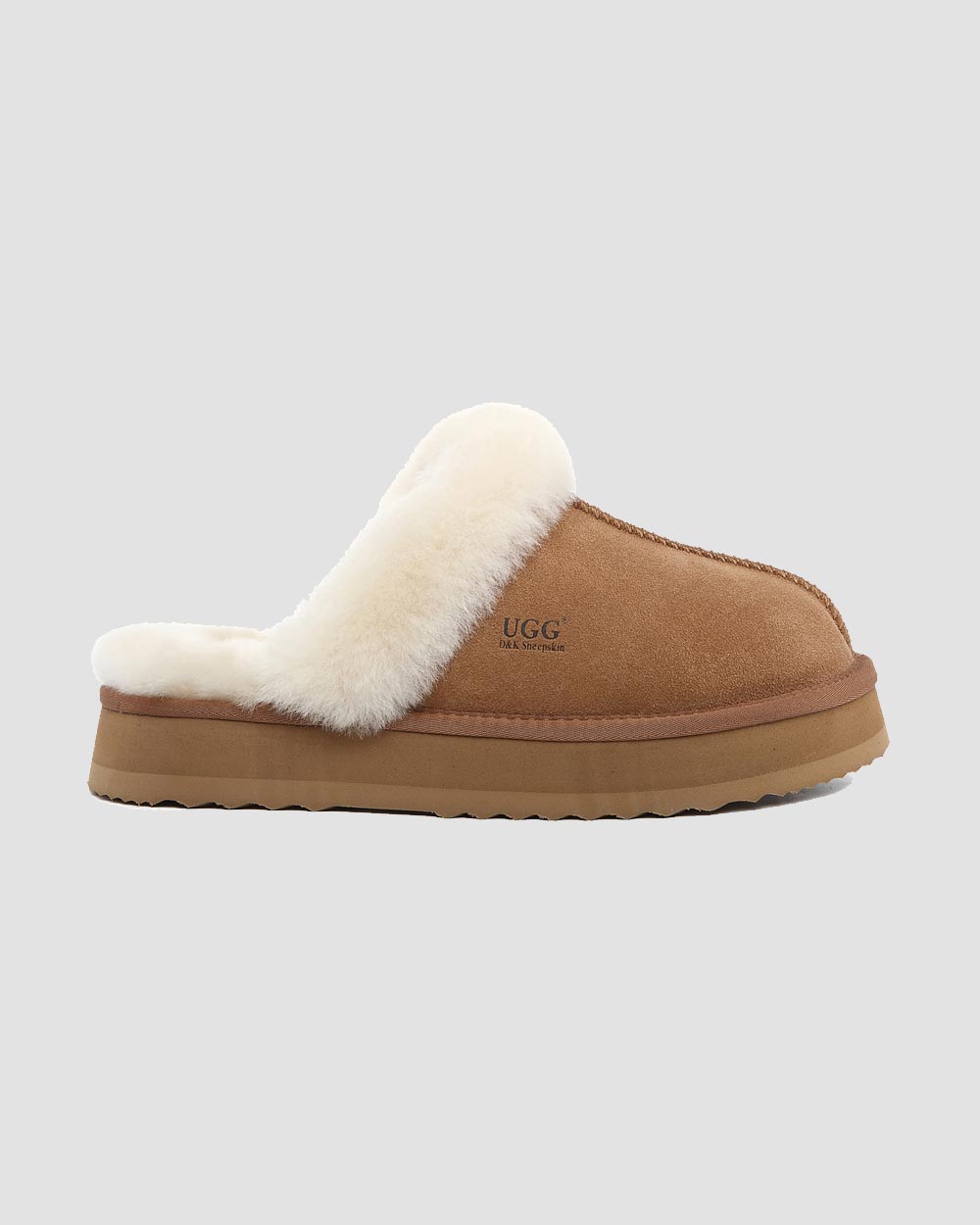 premium platform ugg scuffs chestnut side