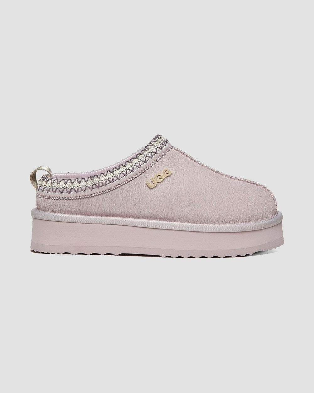 alessia bold platform ugg slippers mist pink side