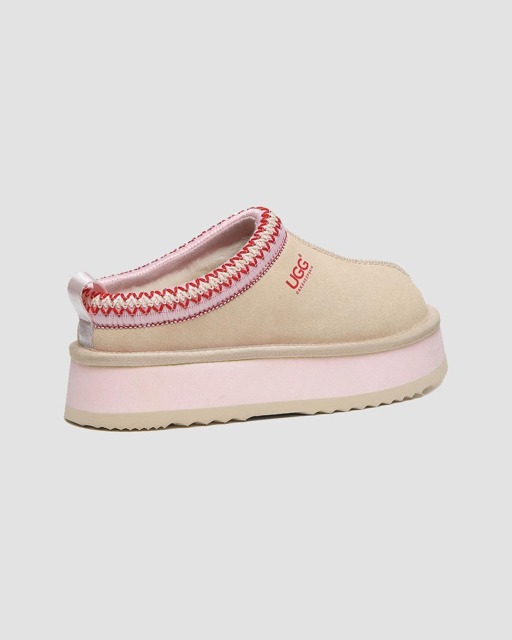 alessia platform ugg slippers ivory pink back
