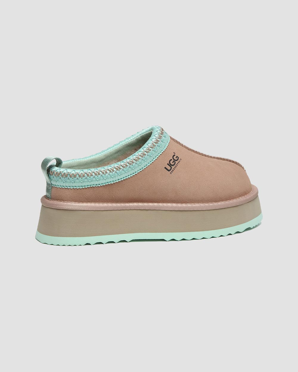 alessia platform ugg slippers vally brown green back