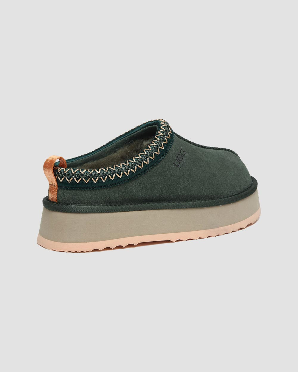 alessia platform ugg slippers woodland green back