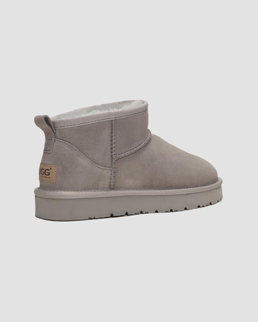 classic ultra mini uggs warm grey back