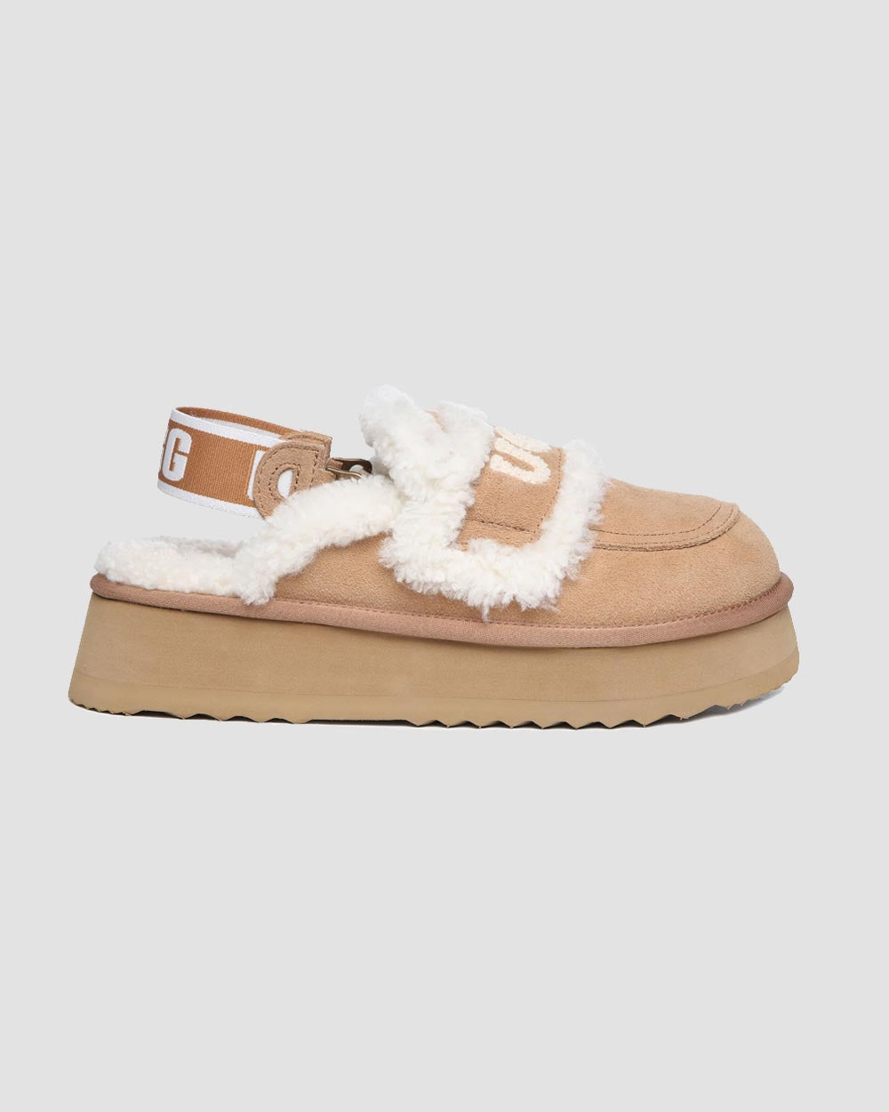 erin ugg platform scuffs apricot side with strap