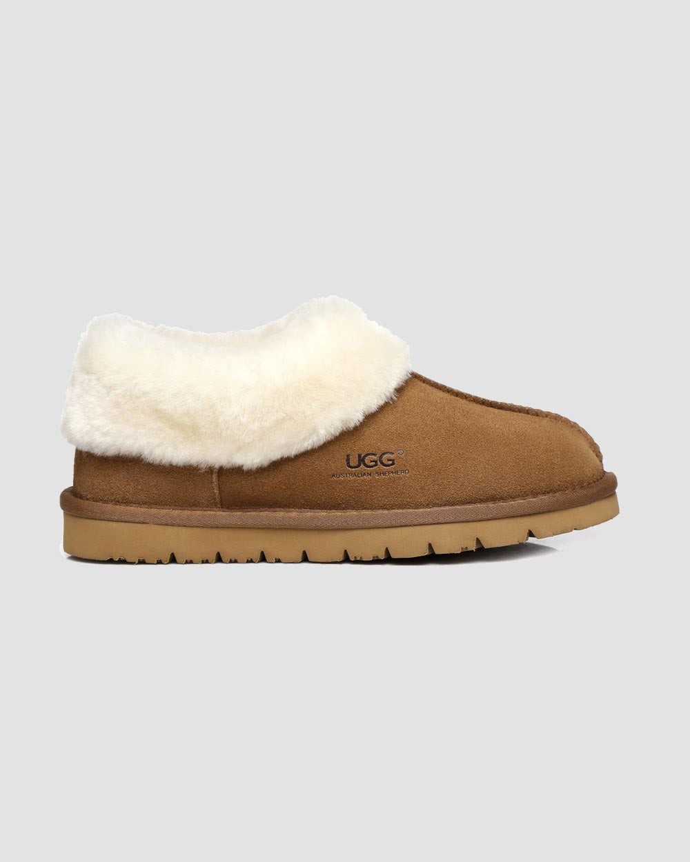 homey ugg slippers chestnut side