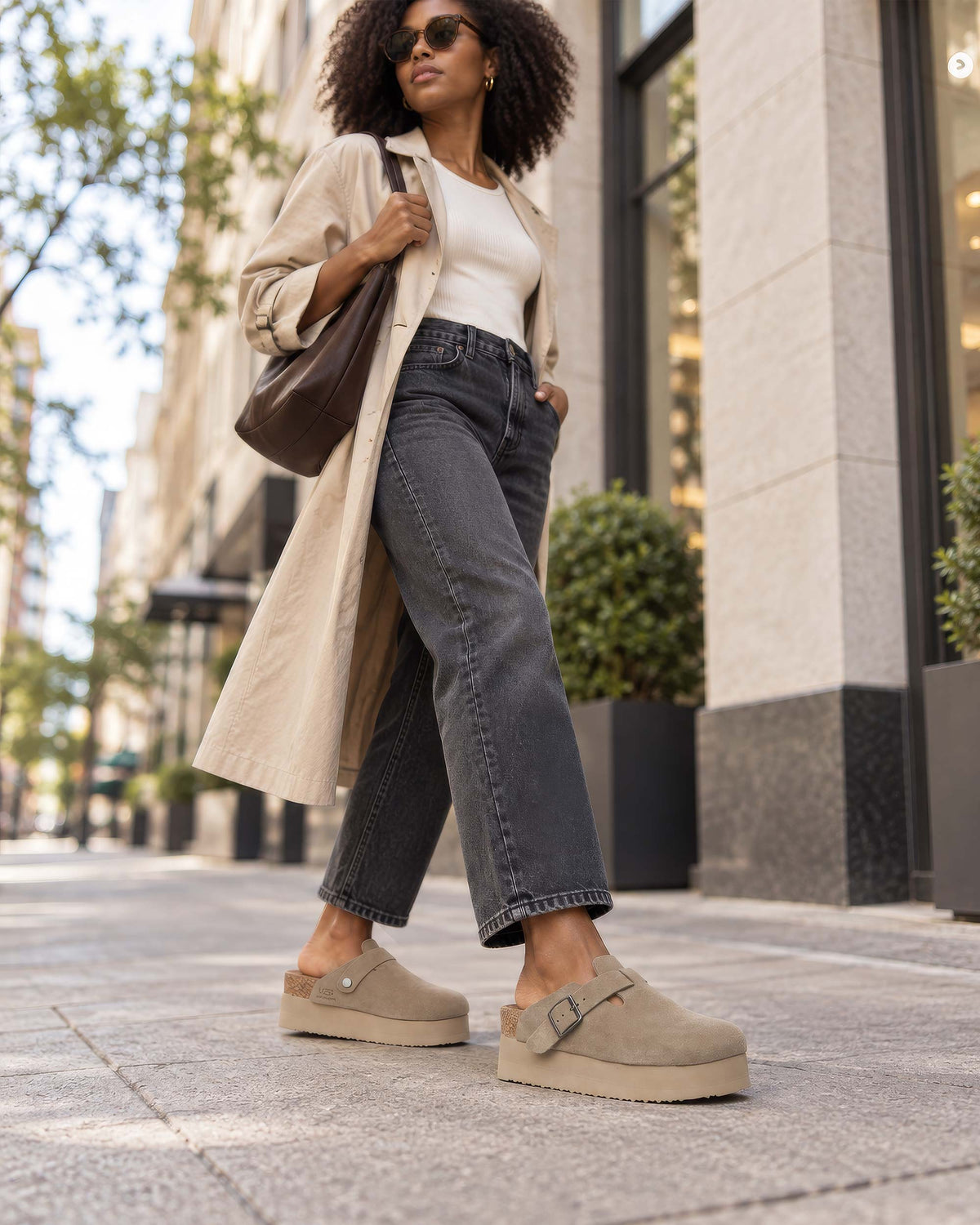 Linny Platform Suede Clogs