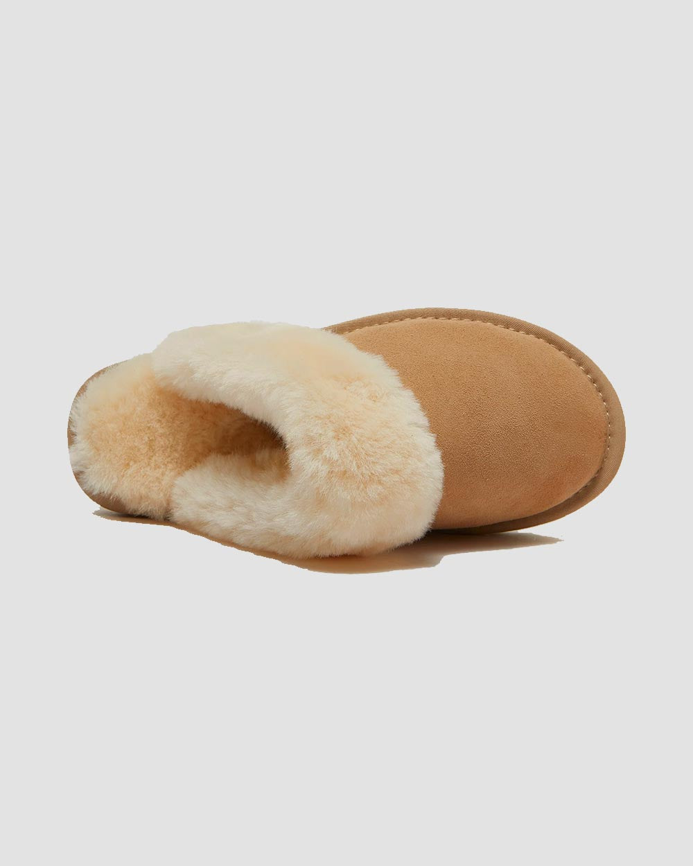luna sheepskin scuffs chestnut top