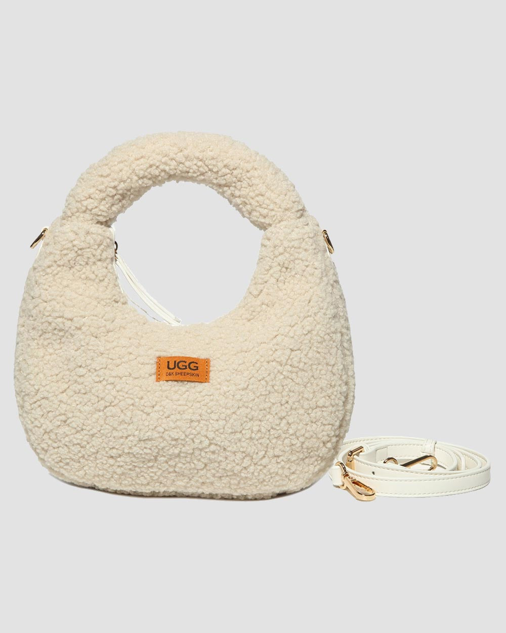 luxe cloud crescent ugg bag front