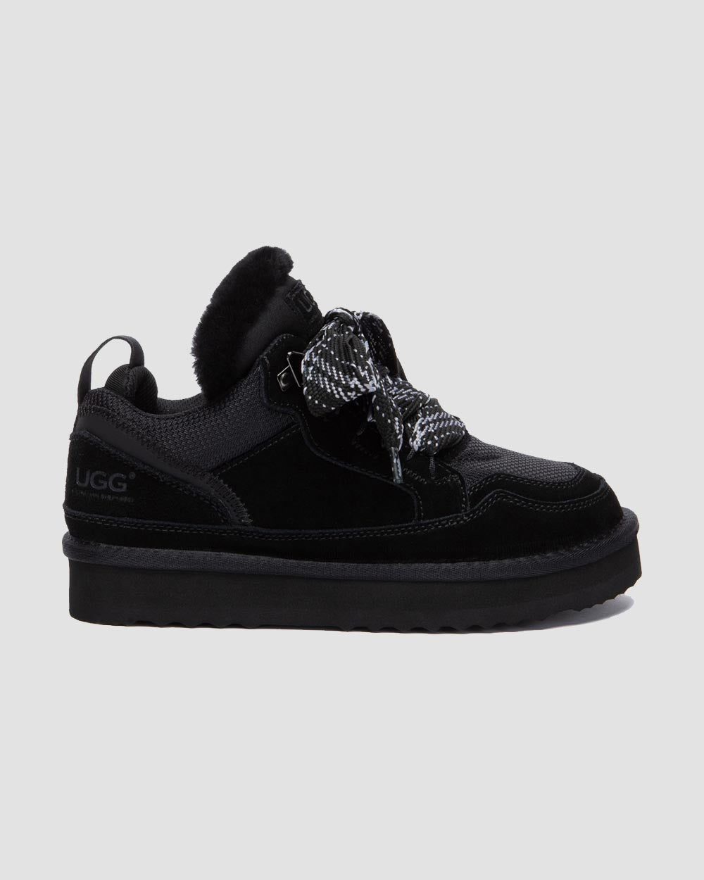 parkyr sheepskin ugg sneakers black side