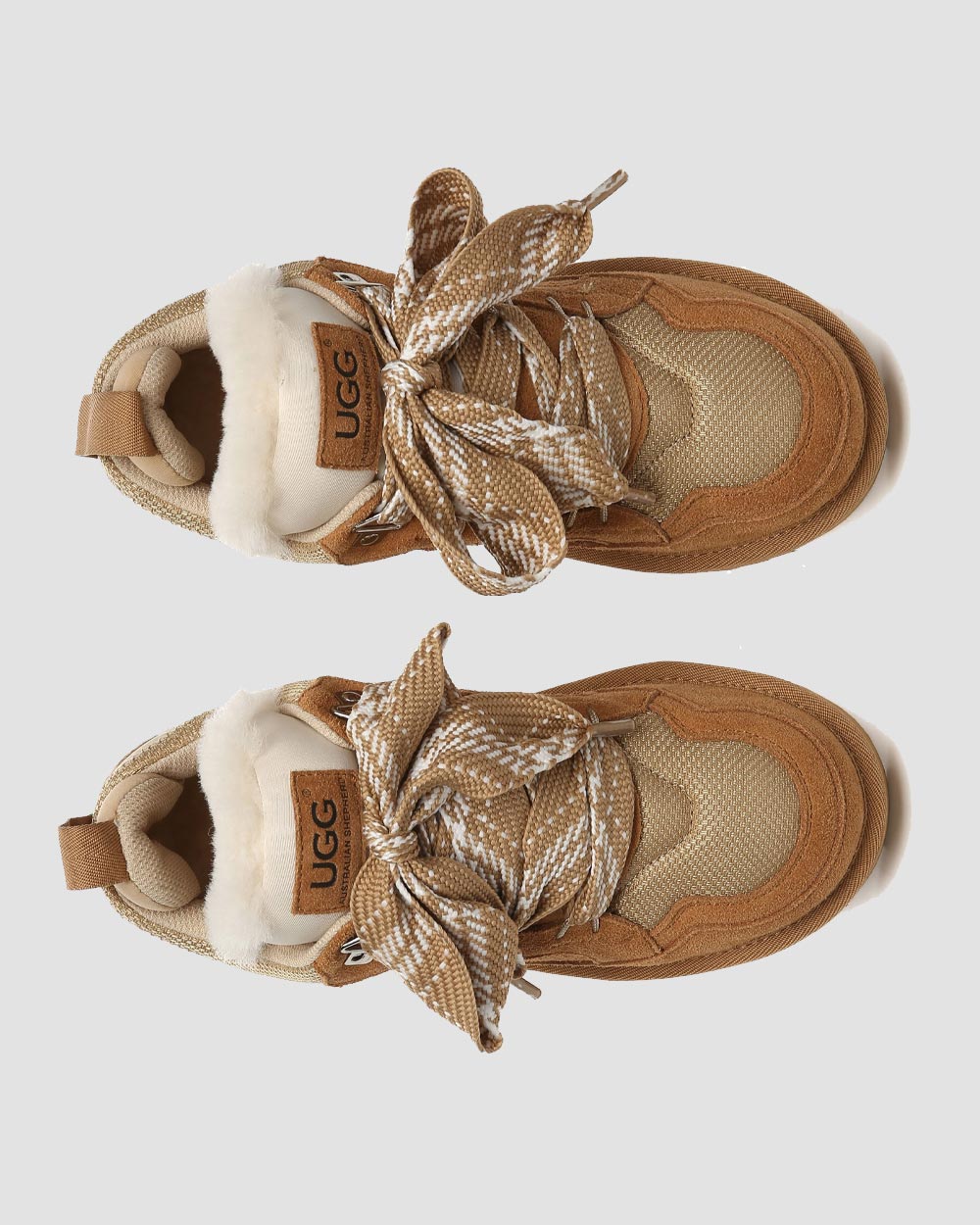 parkyr sheepskin ugg sneakers chestnut top