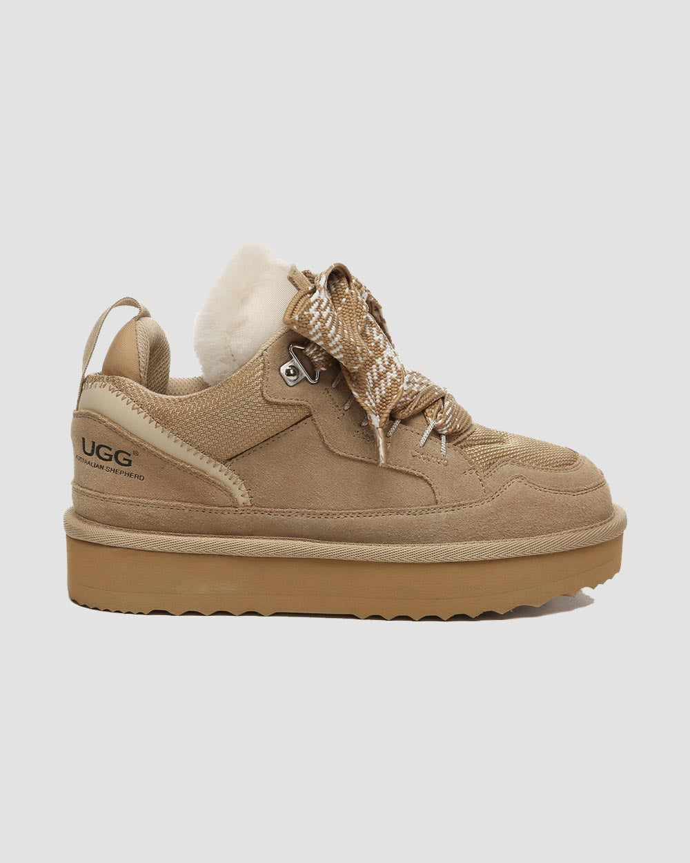 parkyr sheepskin ugg sneakers sand side