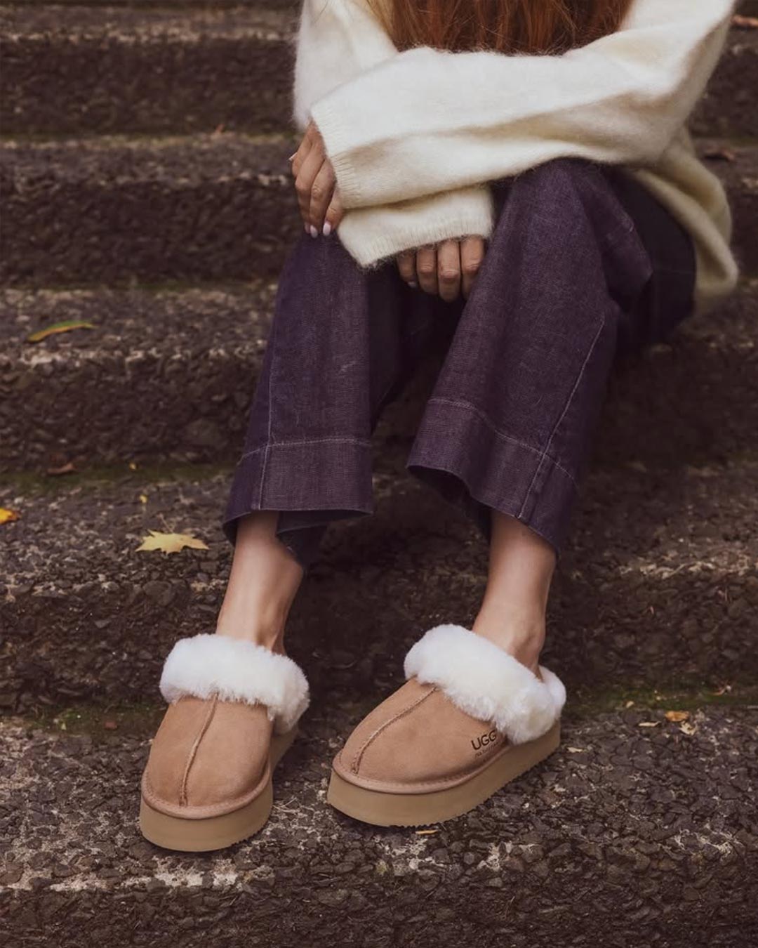 platinum ugg scuffs social