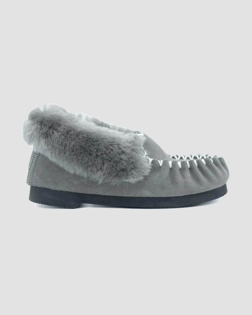 sheepskin moccasins grey side