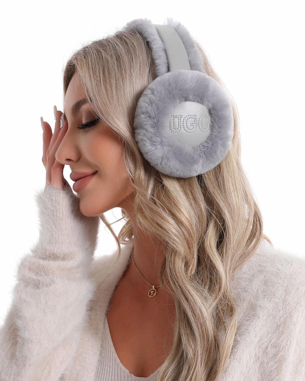 sheepskin ugg earmuffs grey live