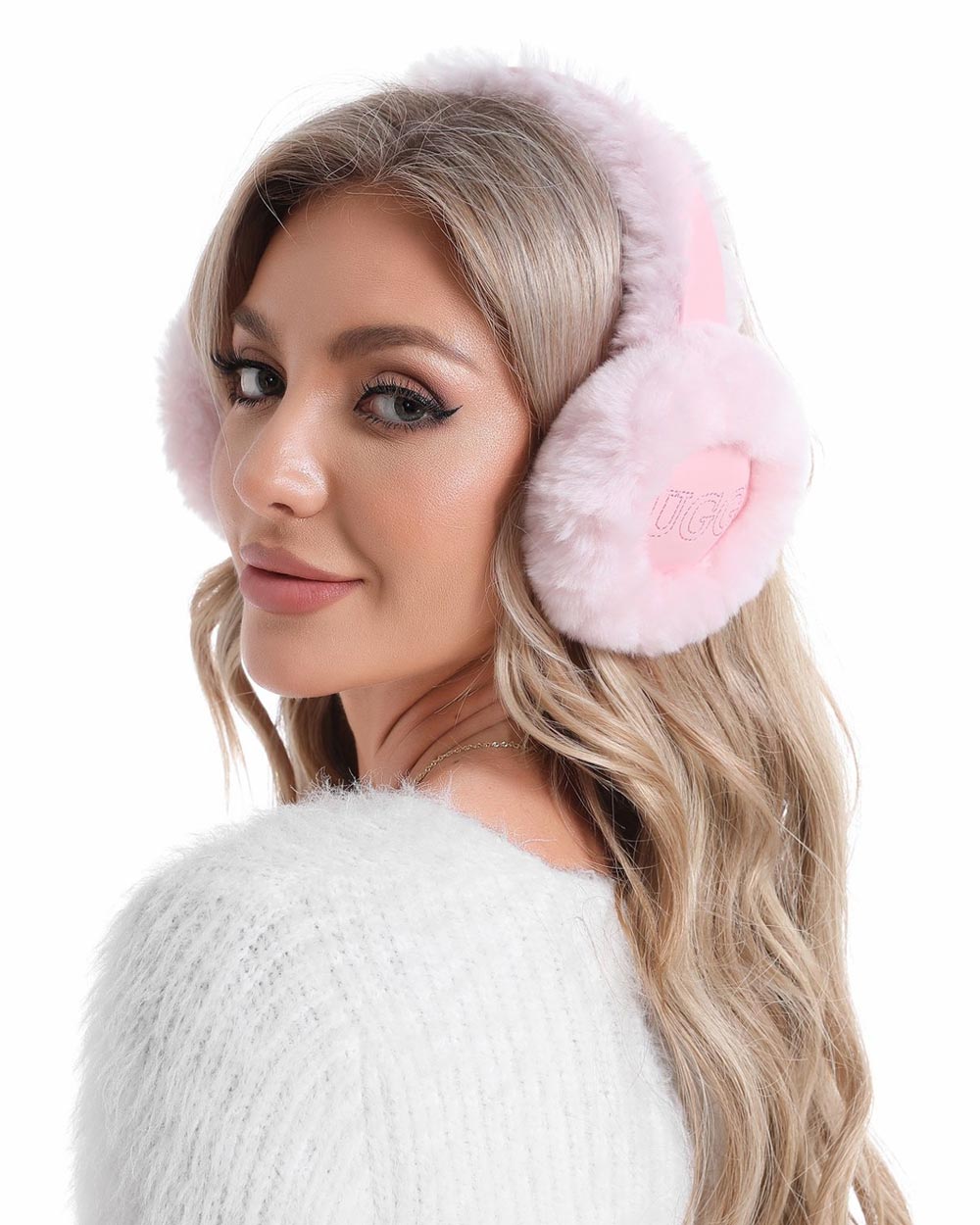 sheepskin ugg earmuffs pink live