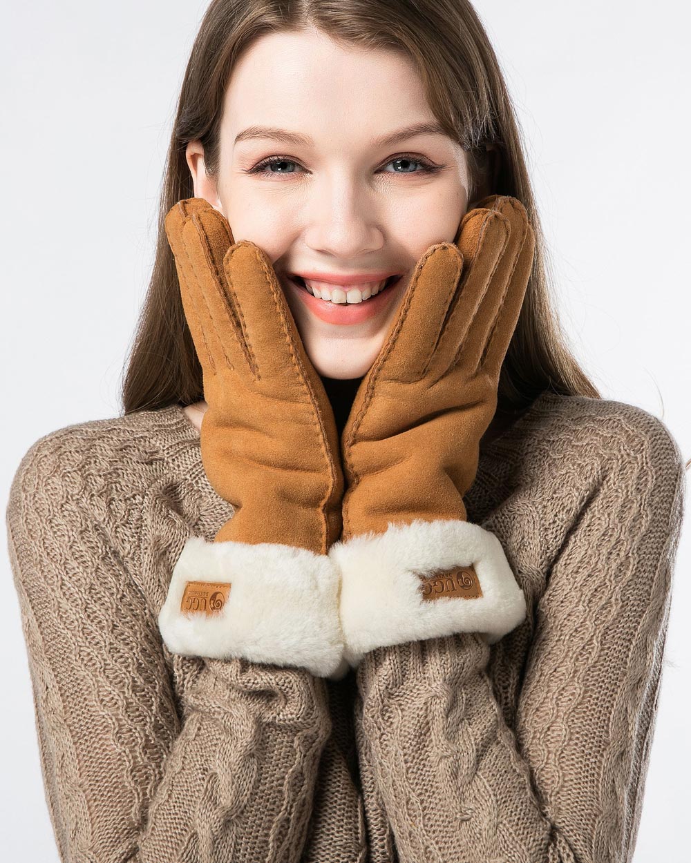 ugg sheepskin handschuhe Fur Trim Sheepskin Gloves - Premium Ugg Gloves