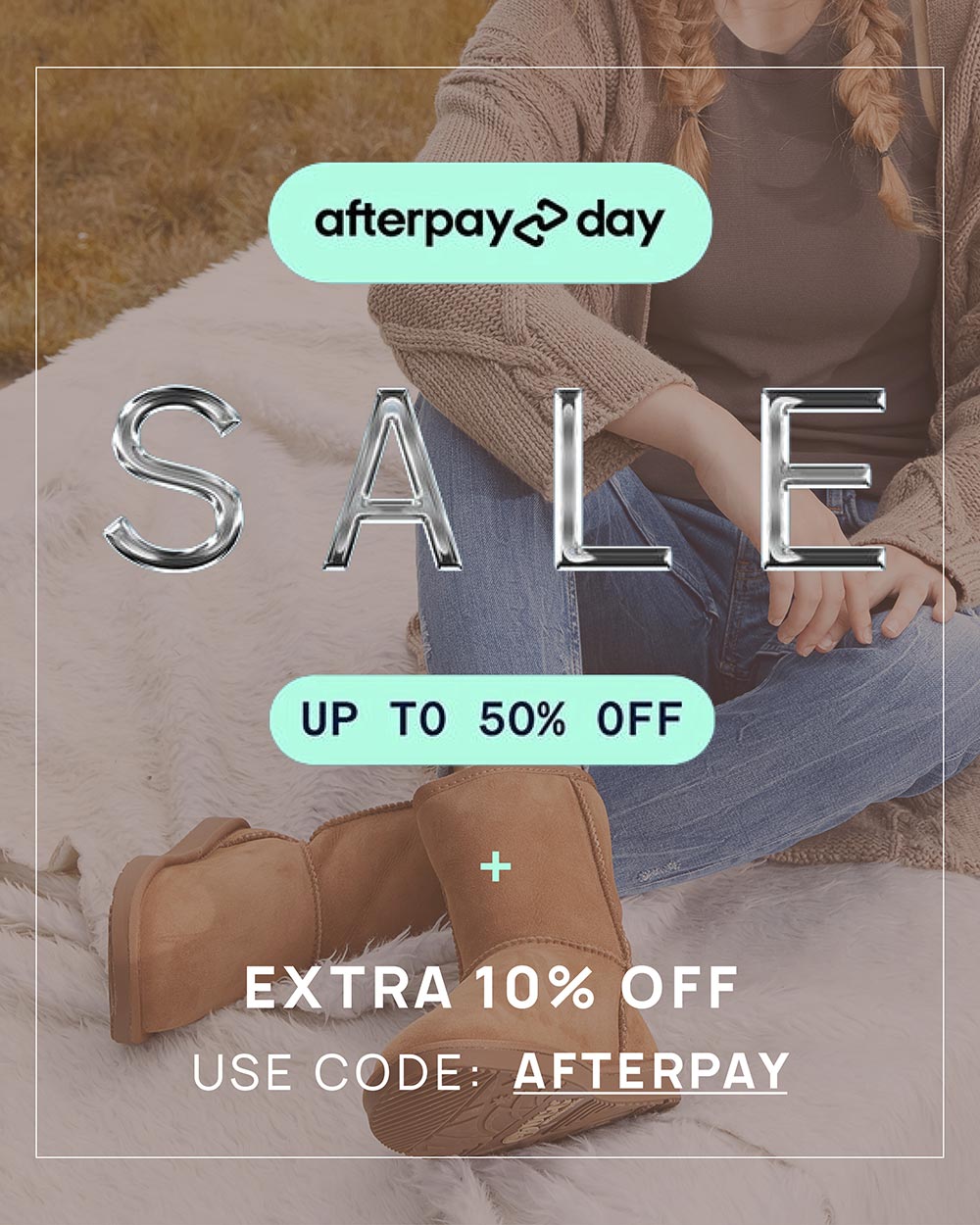 uggs homepage banner afterpay day sale Aug 2025